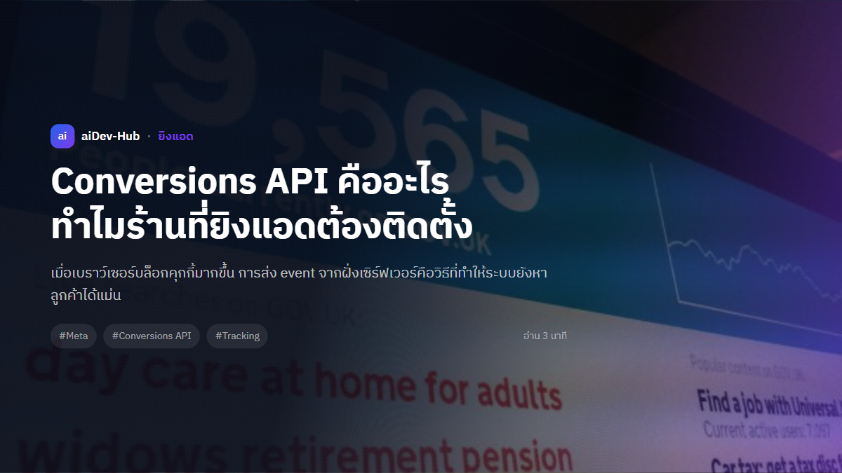 Conversions API คืออะไร ทำไมร้านที่ยิงแอดต้องติดตั้ง